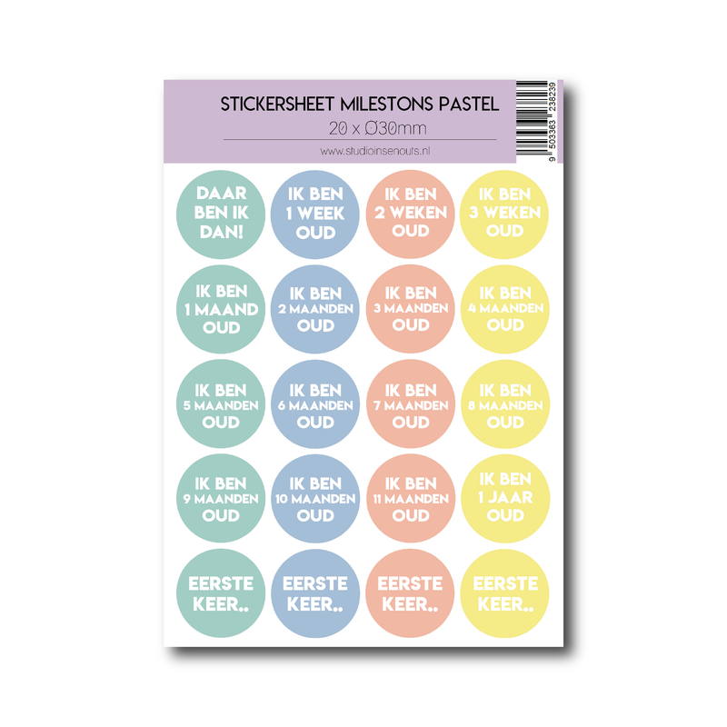 Sticker sheet Milestones | Pastel